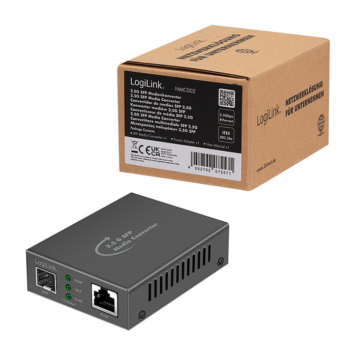 LogiLink 2.5 Gigabit Media Converter RJ45 to SFP