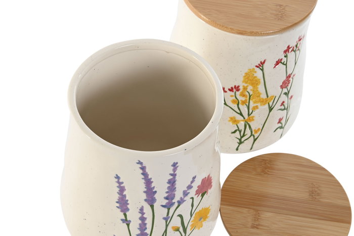 DKD Home Decor Bote de Porcelana Flower 24 Flores 1,8l DKD Home Decor Bote de Porcelana Flower 24 Flores 1,8l