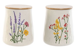 DKD Home Decor Bote de Porcelana Flower 24 Flores 1,8l