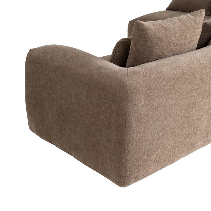 Sofá Chaise Longue Izquierda Beige 307 X 202 X 81 cm