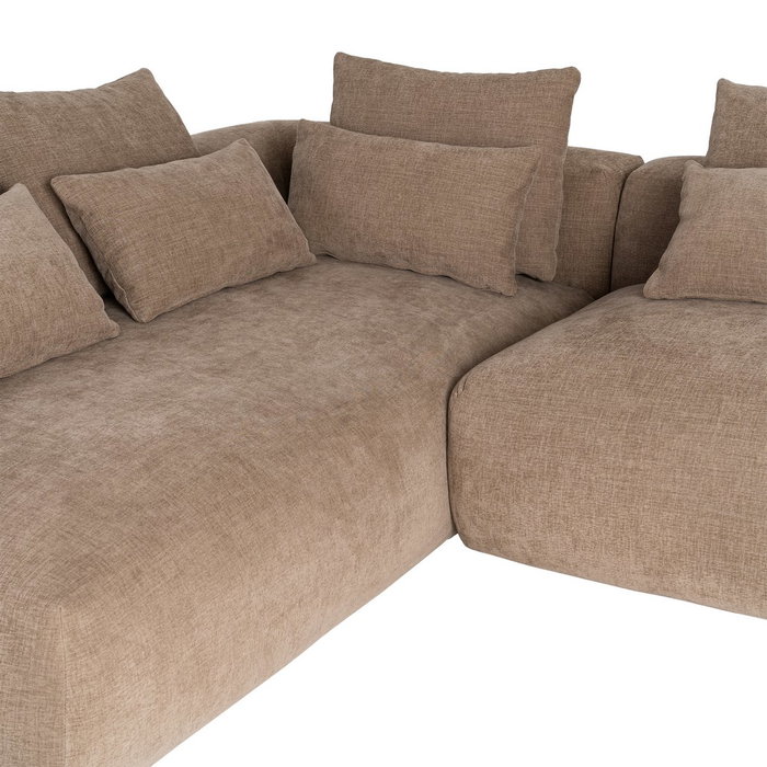 Sofá Chaise Longue Izquierda Beige 307 X 202 X 81 cm
