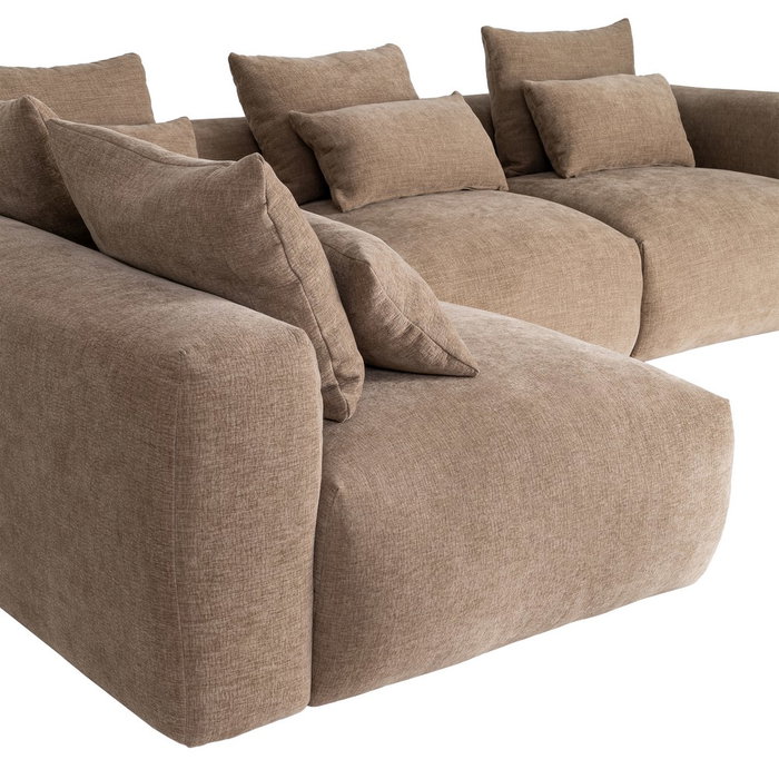 Sofá Chaise Longue Izquierda Beige 307 X 202 X 81 cm