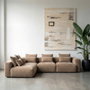 Sofá Chaise Longue Izquierda Beige 307 X 202 X 81 cm