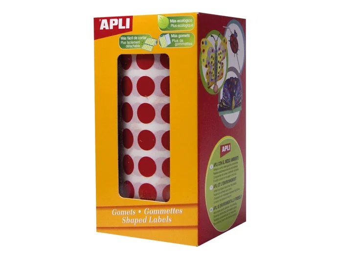 Apli Gomets Redondos 20mm Rojo Rollo 1770 Unidades Apli Gomets Redondos 20mm Rojo Rollo 1770 Unidades