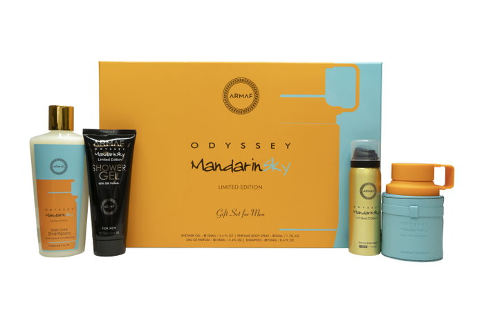 Armaf Odyssey Mandarin Sky Gift Set 100ml EDP + 250ml Shampoo + 100ml Shower Gel + 50ml Body Spray Armaf Odyssey Mandarin Sky Gift Set 100ml EDP + 250ml Shampoo + 100ml Shower Gel + 50ml Body Spray