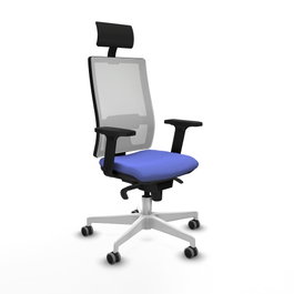 PIQUERAS Y CRESPO Silla de oficina Horna con mecanismo Sincro, Azul claro y Blanco