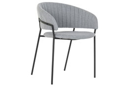 DKD Home Decor Silla de Poliester y Metal Gris Claro
