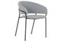 DKD Home Decor Silla de Poliester y Metal Gris Claro