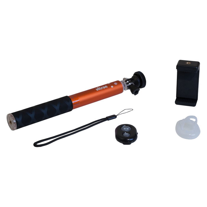 Ultron Alu 80 Palo Selfie Extensible Aluminio Smartphone Negro Rojo Hasta 83 cm Bluetooth