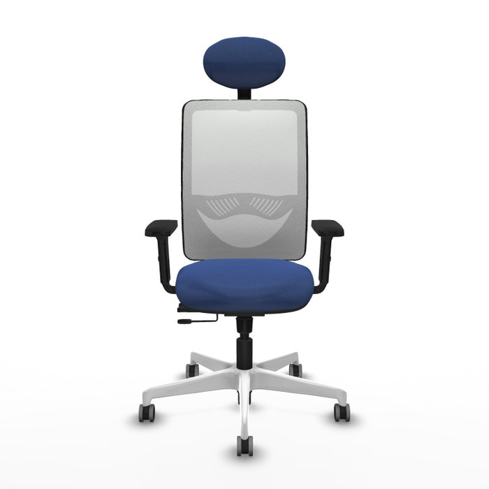 PIQUERAS Y CRESPO Silla de oficina Zulema con mecanismo Sincro/Traslack, Azul marino y Blanco PIQUERAS Y CRESPO Silla de oficina Zulema con mecanismo Sincro/Traslack, Azul marino y Blanco