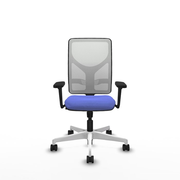 PIQUERAS Y CRESPO Silla de oficina Motilla con mecanismo Sincro, Azul claro y Blanco