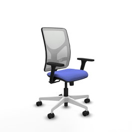 PIQUERAS Y CRESPO Silla de oficina Motilla con mecanismo Sincro, Azul claro y Blanco