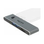 DeLOCK Estación de Acoplamiento Dual USB Type-C con HDMI/USB 3.2/SD/PD 3.0, Gris