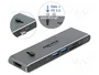 DeLOCK Estación de Acoplamiento Dual USB Type-C con HDMI/USB 3.2/SD/PD 3.0, Gris