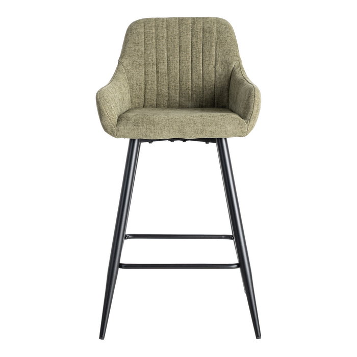 Taburete Verde Tejido-Metal Salón 47 X 47 X 93 cm (Set de 2)