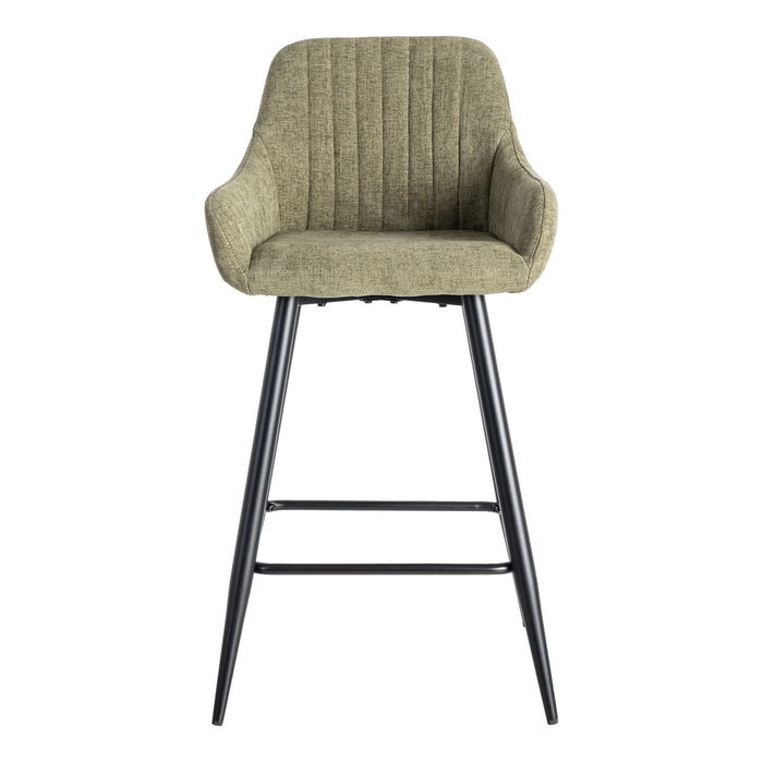 Taburete Verde Tejido-Metal Salón 47 X 47 X 93 cm (Set de 2)