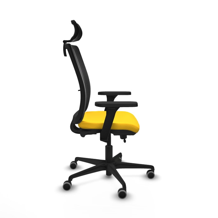 PIQUERAS Y CRESPO Silla de oficina Haches con mecanismo Sincro/Traslack Amarillo y Negro