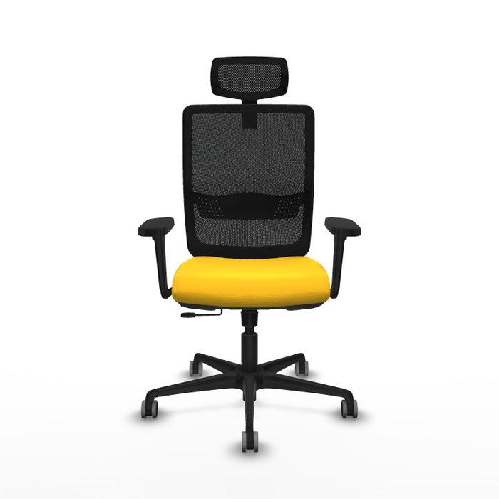 PIQUERAS Y CRESPO Silla de oficina Haches con mecanismo Sincro/Traslack Amarillo y Negro