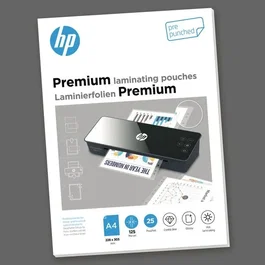 HP Láminas de Plastificación Premium A4, 125 Micras, Perforadas, 25 Unidades
