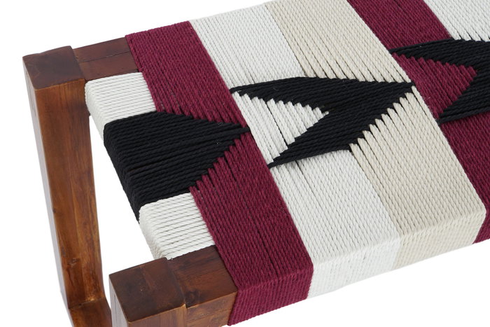 DKD Home Decor Descalzadora Acacia Algodón Marrón