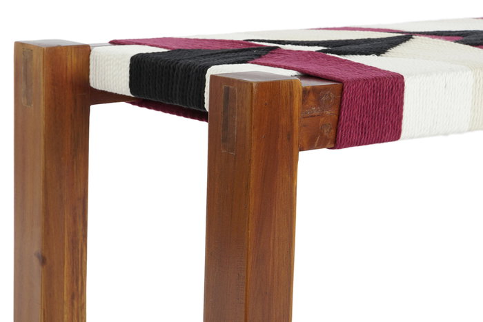 DKD Home Decor Descalzadora Acacia Algodón Marrón