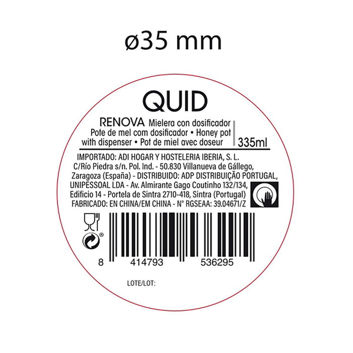 Mielera Vidrio Renova Quid 33,5 cL (12 Unidades)