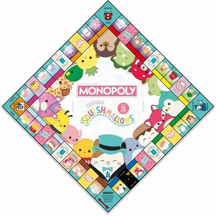 Winning Moves Monopoly Squishmallows Versión Francesa con Peluches