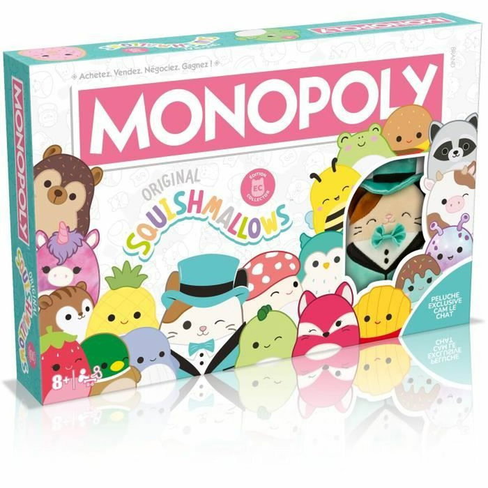 Winning Moves Monopoly Squishmallows Versión Francesa con Peluches