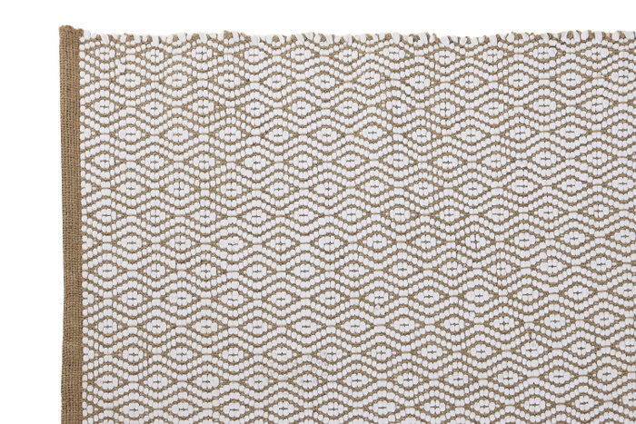 DKD Home Decor Alfombra 1 x 180 x 120 cm Natural Blanco Yute Poliéster 120 x 180 cm