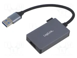 LogiLink Adaptador USB 3.0 a HDMI 1080p/60 Hz, Gris, 0.15 m