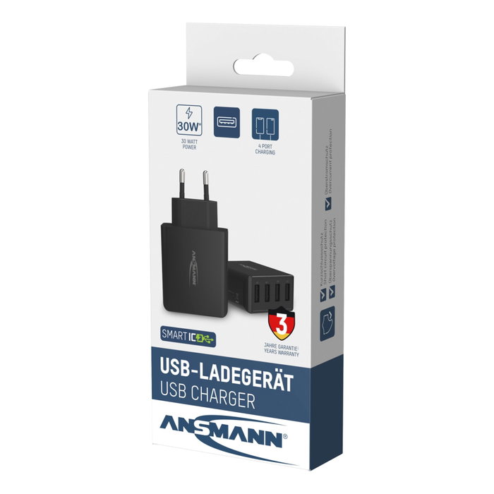 Ansmann Home Charger HC430 4xUSB 3000mA negro Ansmann Home Charger HC430 4xUSB 3000mA negro