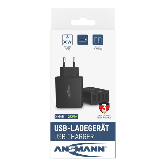 Ansmann Home Charger HC430 4xUSB 3000mA negro Ansmann Home Charger HC430 4xUSB 3000mA negro