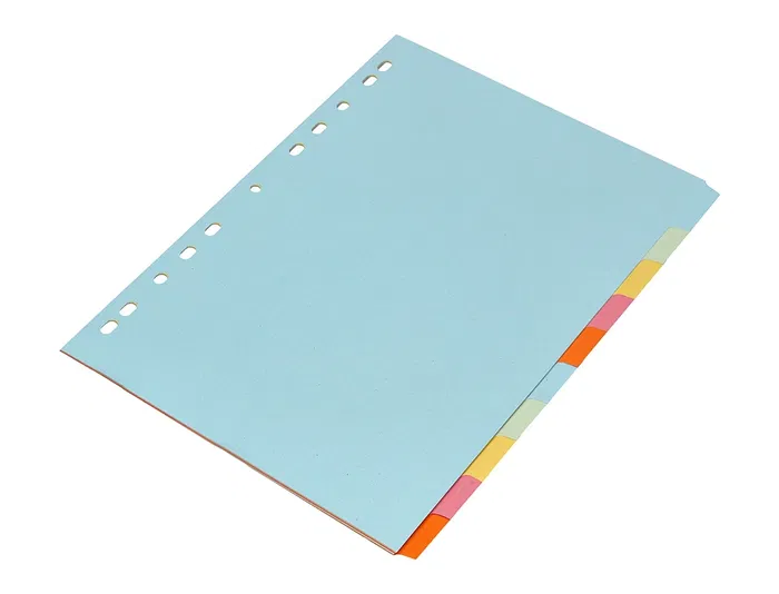 Q-connect Separadores DIN A4 Multitaladro Cartulina, Juego de 10 Unidades, Pestañas Colores Pastel