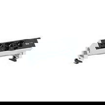 Bachmann DESK 2 Regleta de 3 Tomas Schuko, 0.2 m, Aluminio, Color Blanco y Negro, GST18