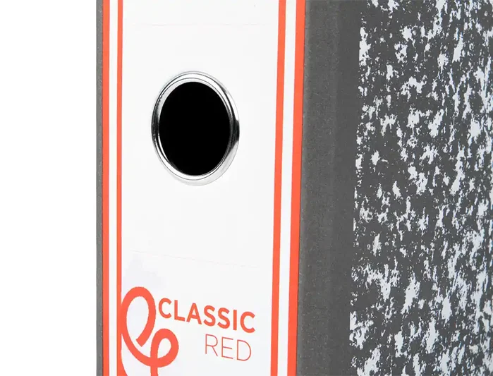 Liderpapel Classic Red Archivador de Palanca Folio Jaspeado Gris con Caja 80mm 287x350mm