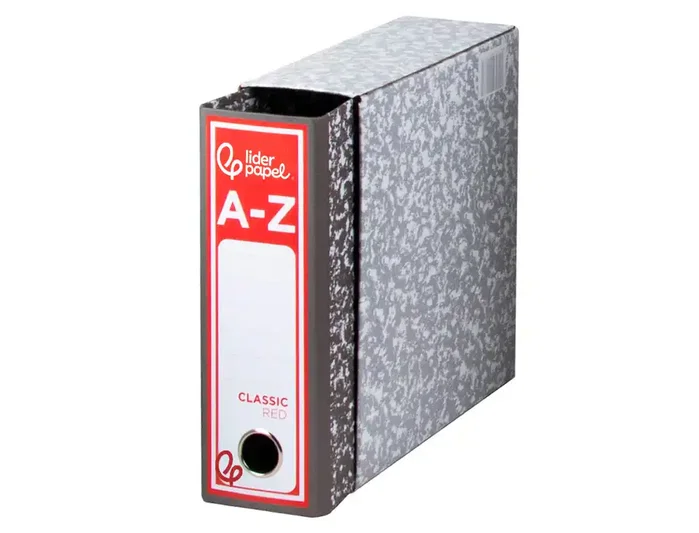 Liderpapel Classic Red Archivador de Palanca Folio Jaspeado Gris con Caja 80mm 287x350mm