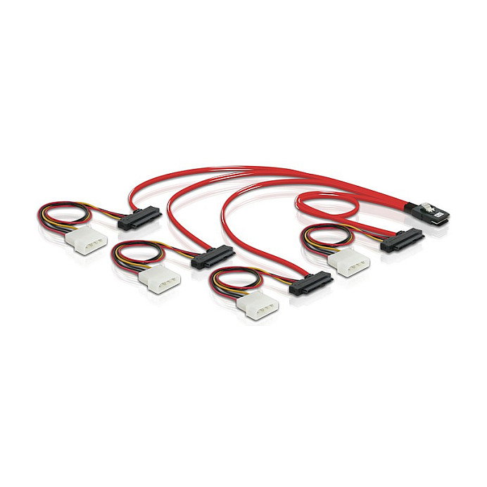 DeLOCK 83146 Cable mini SAS SFF-8087 a 4 x SAS SFF-8482 + Power de 1 m