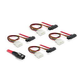DeLOCK 83146 Cable mini SAS SFF-8087 a 4 x SAS SFF-8482 + Power de 1 m
