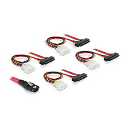 DeLOCK Cable adaptador SAS SFF-8087 a 4x SATA SFF-8482, longitud 1.0m