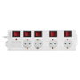 LogiLink Regleta de enchufes 4-fach con 4xCEE 7/3 y 5 interruptores, blanco