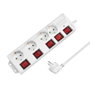 LogiLink Regleta de enchufes 4-fach con 4xCEE 7/3 y 5 interruptores, blanco