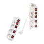 LogiLink Regleta de 4 tomas CEE 7/3 con 5 interruptores, blanco