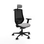 PIQUERAS Y CRESPO Silla de oficina Mardos Gris claro/Negro con mecanismo Sincro/Traslack y Cabecero 2D