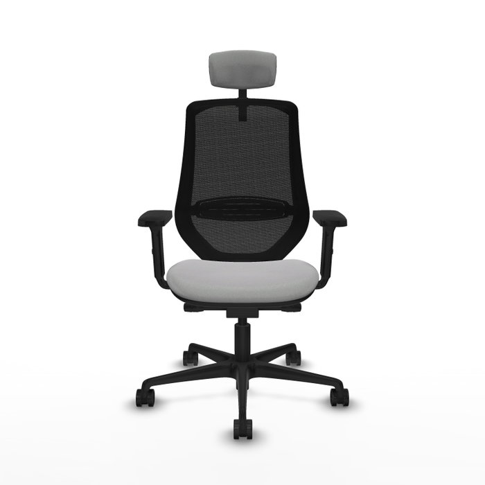 PIQUERAS Y CRESPO Silla de oficina Mardos Gris claro/Negro con mecanismo Sincro/Traslack y Cabecero 2D