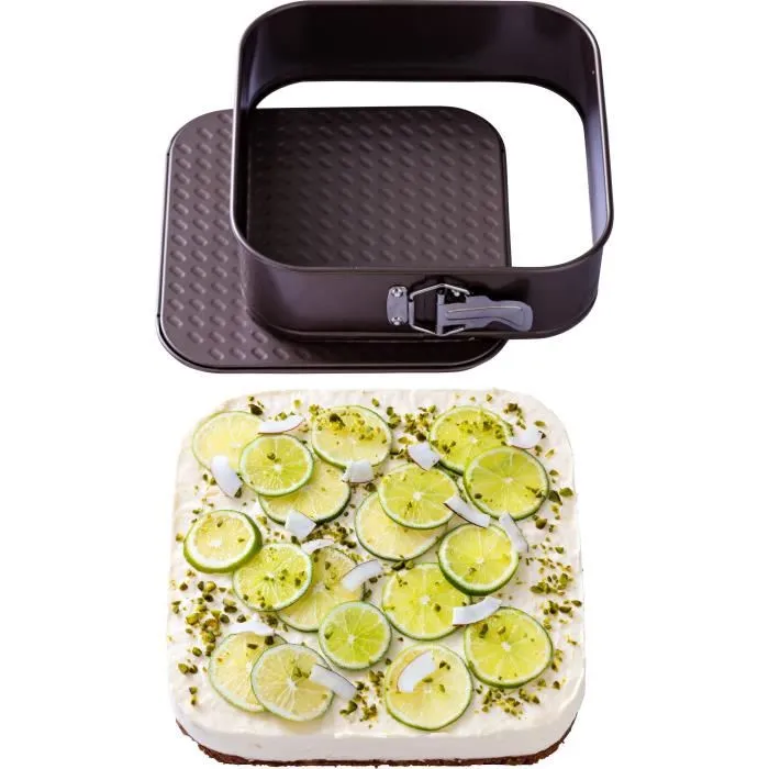 Pyrex 1452080 Molde Desmontable Cuadrado Antiadherente Acero al Carbono 24 cm
