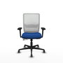 PIQUERAS Y CRESPO Silla de oficina Haches Azul y Blanco con mecanismo Sincro/Traslack