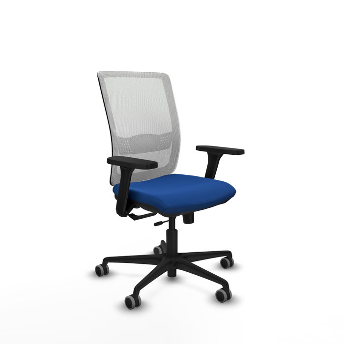 PIQUERAS Y CRESPO Silla de oficina Haches Azul y Blanco con mecanismo Sincro/Traslack PIQUERAS Y CRESPO Silla de oficina Haches Azul y Blanco con mecanismo Sincro/Traslack