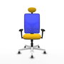 PIQUERAS Y CRESPO Silla de oficina Motilla con mecanismo Sincro, Amarillo y Azul