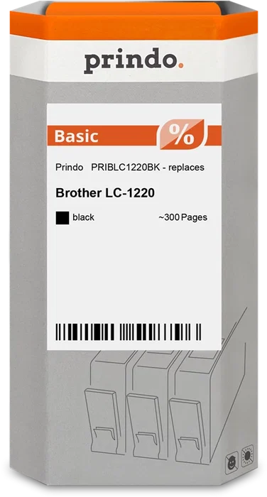 Prindo Basic Cartucho de Tinta Negro Compatible con Brother LC1220BK - 300 Páginas Prindo Basic Cartucho de Tinta Negro Compatible con Brother LC1220BK - 300 Páginas