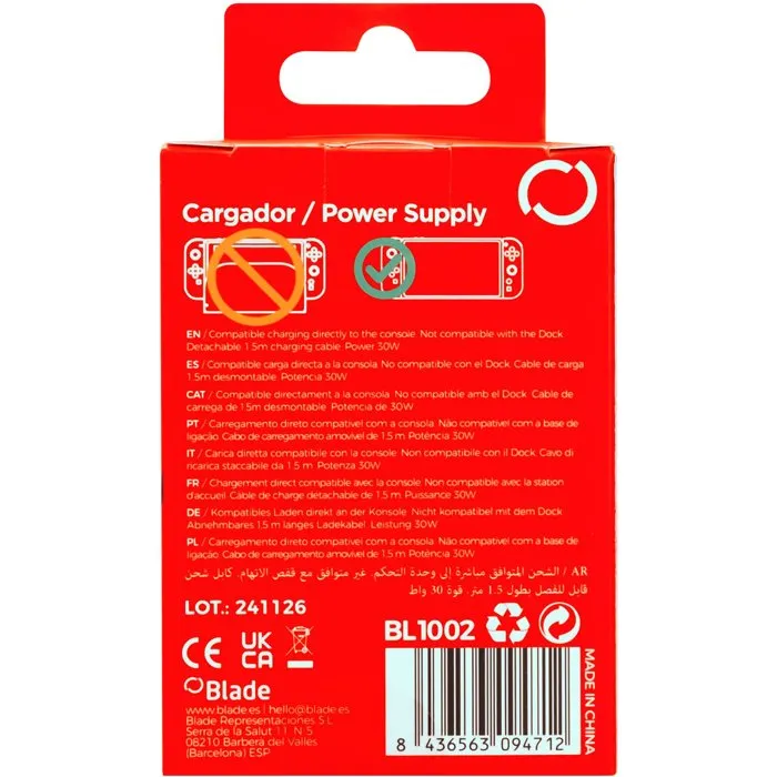 Woxter Adaptador de corriente FR-TEC Nintendo Switch 2 Woxter Adaptador de corriente FR-TEC Nintendo Switch 2
